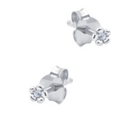 Mini Flower CZ Silver Stud Earring STS-6676